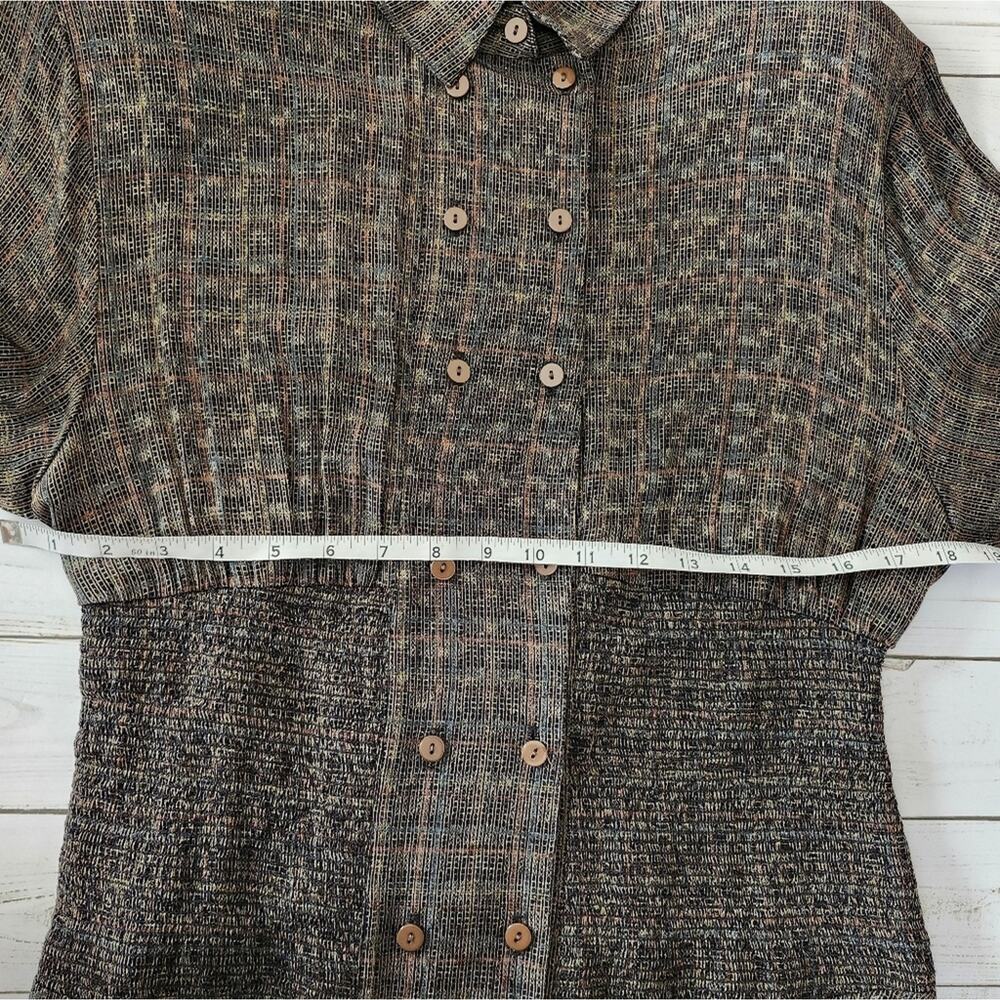 Vintage Jackie Bernard for Eklektic Long-Sleeved Button-Down Midi Dress Size 10 - Picture 11 of 13